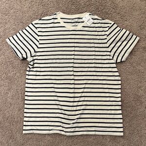 J. Crew Navy and Cream Striped Tee